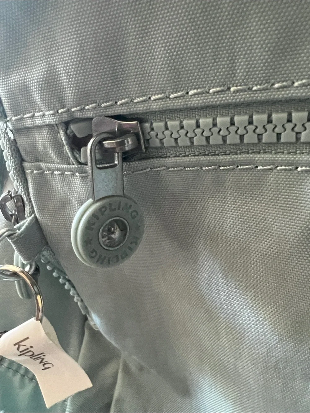 Kipling Light Blue  Backpack with Monkey Keychain